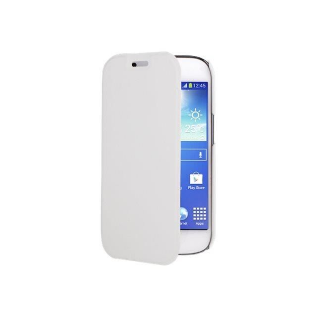 Swiss Charger - Etui folio slim en simili cuir pour Samsung Galaxy Ace 4 - Blanc
