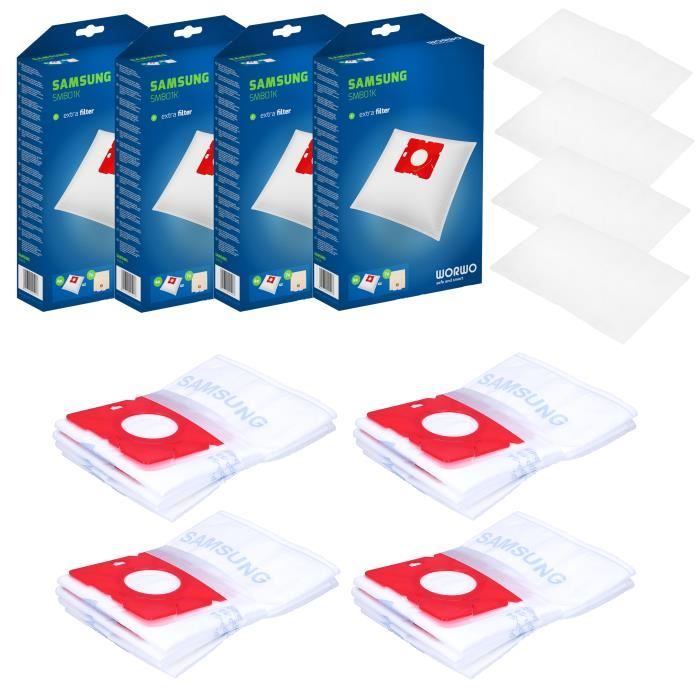 16x Sacs à aspirateur synthétiques pour Samsung Easy 1800W VP95 VP77 SMB01K SC5660 SC5610 SC5611 SC5481 SC5251 SC6360