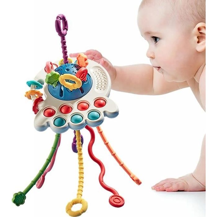 Jouets sensoriels pour bébés, jouets ovnis en silicone de qualité alimentaire pour bébés, jouets Montessori de 1 an, sports fin