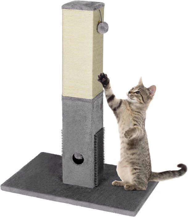 Poteau Griffoir pour Chat en Sisal 2 Peigne de Massage en EVA 79cm — free download