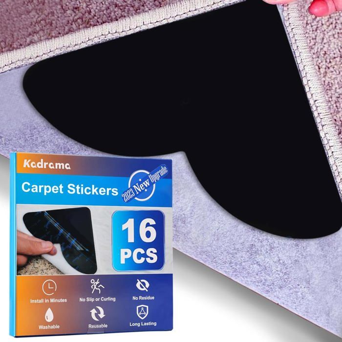 FISHTEC - 8 Coins Antidérapants pour Tapis - Réutilisables et Lavables FISHTEC - 8 Coins Antidérapants pour Tapis - Réutilisables et Lavables