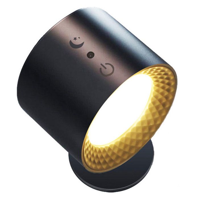 Applique murale - Noir - Télécommande tactile - 5W - Rechargeable USB - Design contemporain