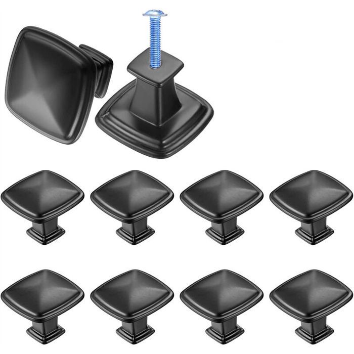 10 Pièces Poignee de Meuble Cuisine Noir Tiroir de Poignée Porte Bouton de Meubles Cuisine de Porte Poignées de Meuble pour
