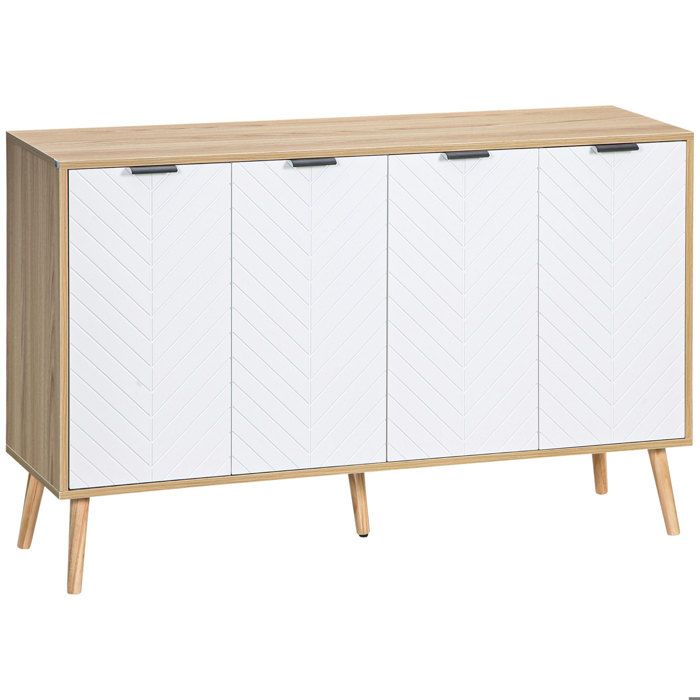 HOMCOM - Buffet de cuisine - Panneau de particules - 120x35x77.4cm - Blanc