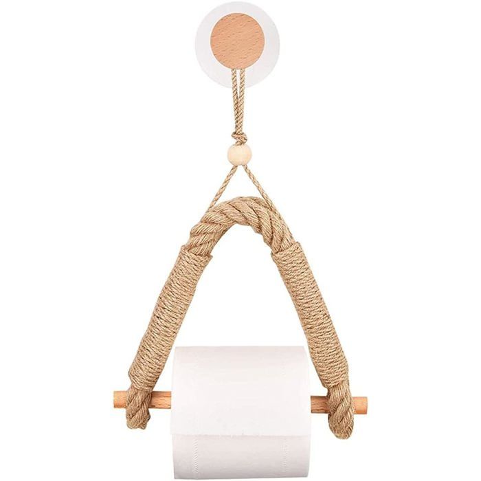 Porte-papier toilette sans poinçon corde de chanvre porte-serviettes en bois porte-serviettes en Porte-papier toilette sans poinçon corde de chanvre porte-serviettes en bois porte-serviettes en