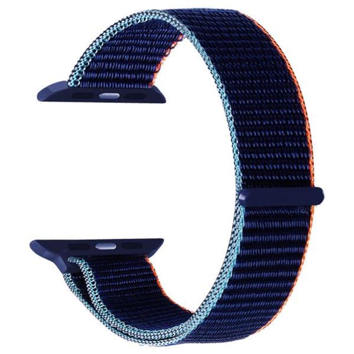 Bracelet pour Apple Watch - MY-MONTRE - Nylon tissé - Boucle sport - Bleu marine sombre - 42/44/45/49mm