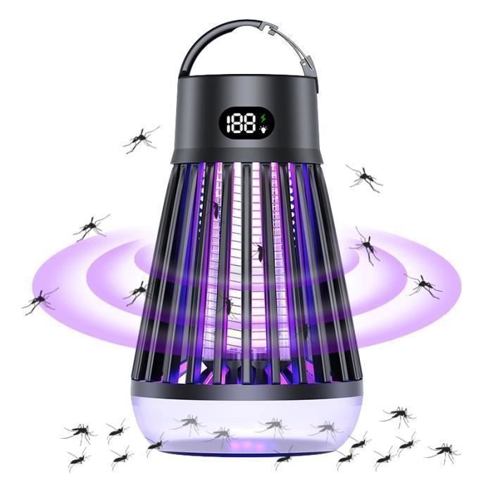 Lampe Anti Moustique 2000Vmultifonctionnel 2-en-1 lampetrois ensembles d’ondes lumineuses violettesIPX5 Étanche
