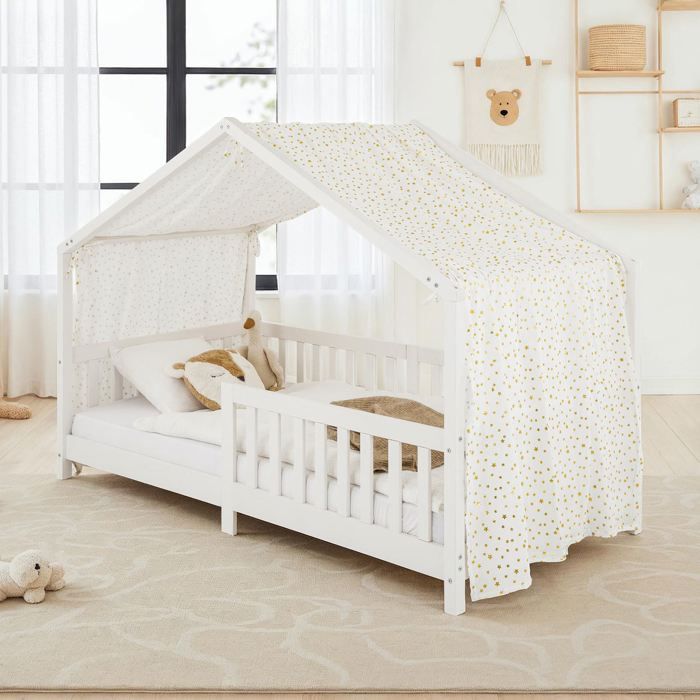 Zerodis Rideaux pour lit mezzanine blanc et noir polyester 95003 - Maison Zerodis Rideaux pour lit mezzanine blanc et noir polyester 95003 - Maison