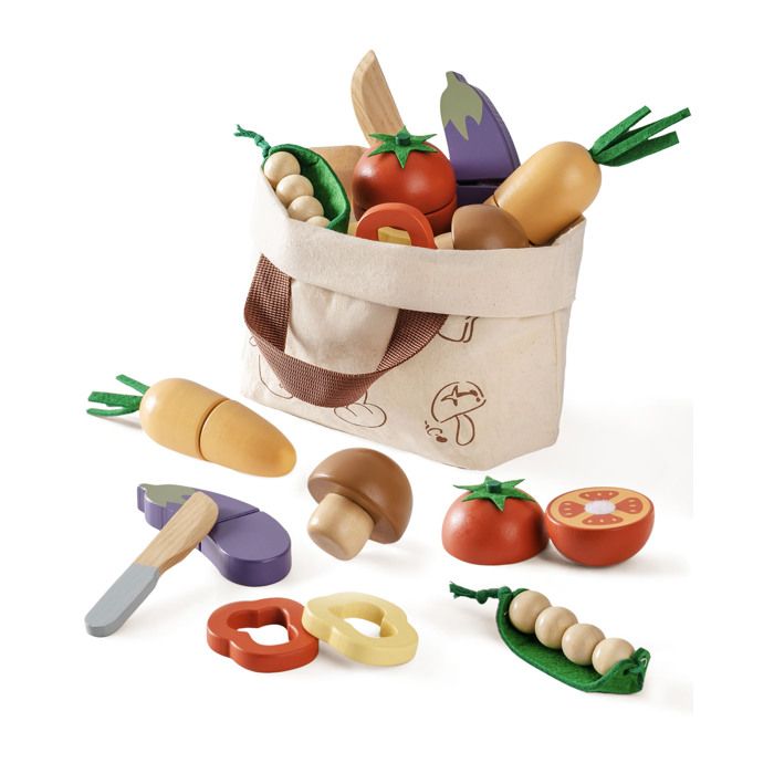 ROBUD Ensemble daliments pour enfants en bois - Légumes