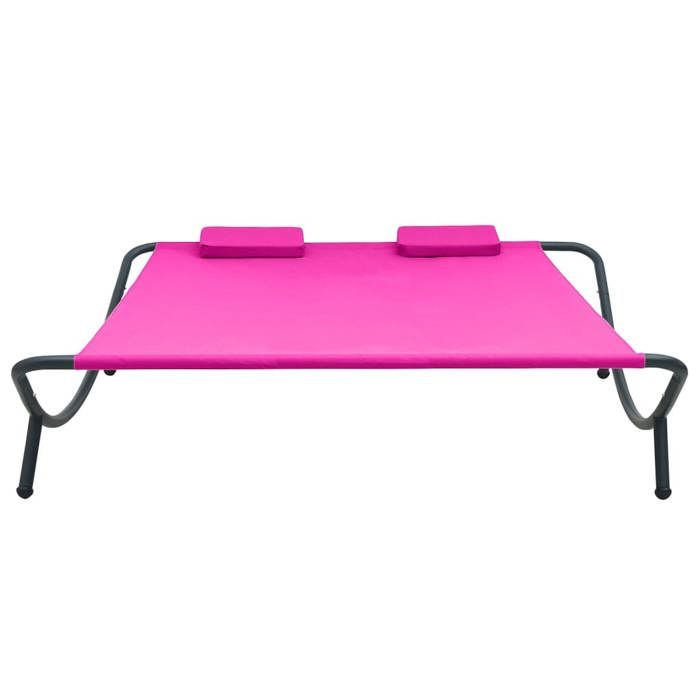 Rose Lit de repos - Bain de Soleil - Pour Vacances - dextérieur tissu rose - Hauteur:45 cm 8429