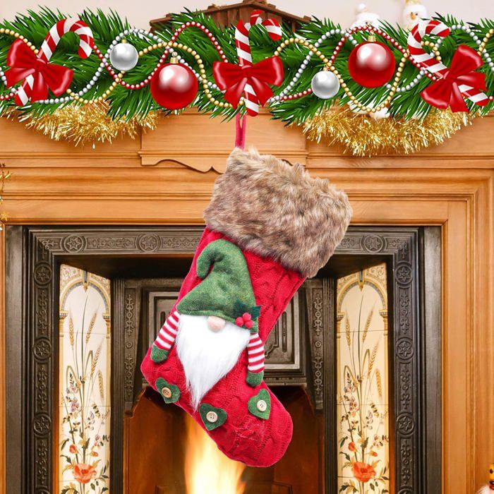 Lot De 3 Chaussettes De Noël à Suspendre – Père Noël, Renne Et Bonhomme De Neige – Décoration Festive
