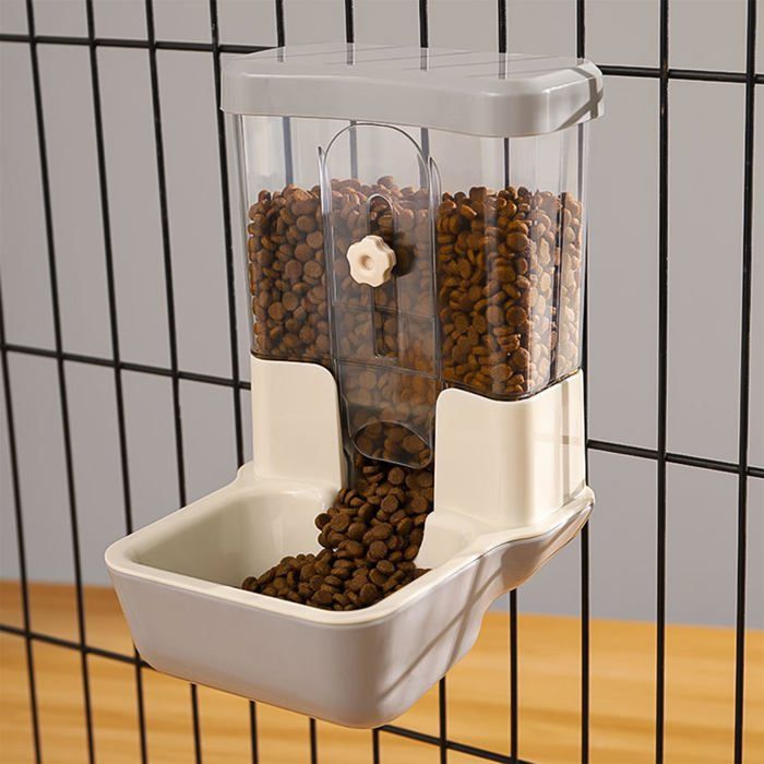 Distributeur Automatique de Nourriture pour Animaux 800ml Distributeur de Nourriture sans Alimentation Réglable (Gris)