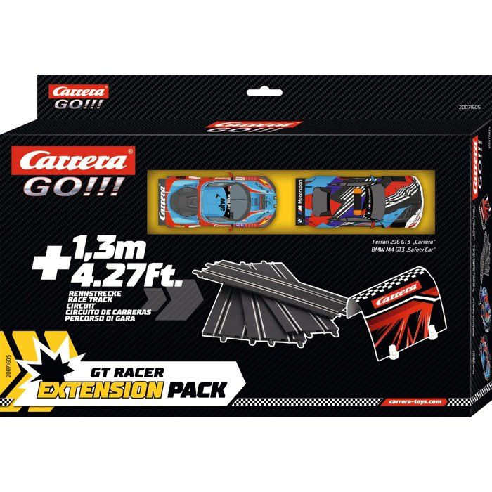 Kit dextension circuit et voitures - CARRERA GO!!! - Extension set 2 - 2 voitures GT Racer - Échelle 1:43 - Dès 6 ans