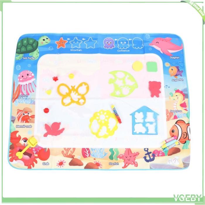 Dessin - Graphisme,Tapis de gribouillage à eau pour enfants,100x100cm,tapis de dessin magique,4