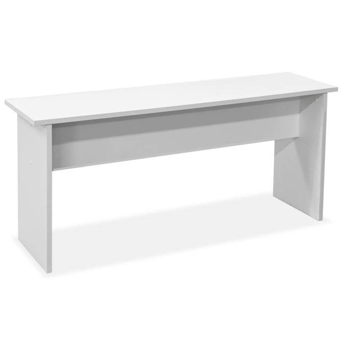 Table de salle à manger avec bancs - MEUBLECHIC - 3 pièces - Bois d’ingénierie - Blanc mat - 120x59x76 cm (table)