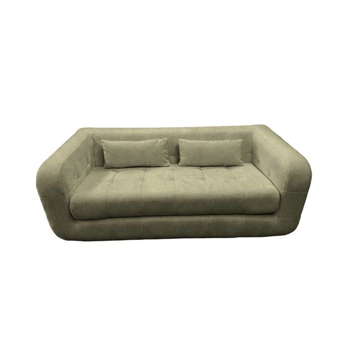 ARLETTE - Canapé droit tissu chenille 3 places Vert ARLETTE - Canapé droit tissu chenille 3 places Vert