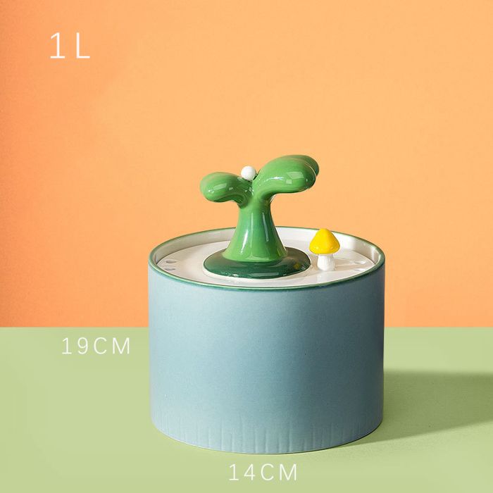 Fontaine deau automatique en céramique - Phoesky - 1L - Pompe silencieuse - USB - Céramique - Bleu