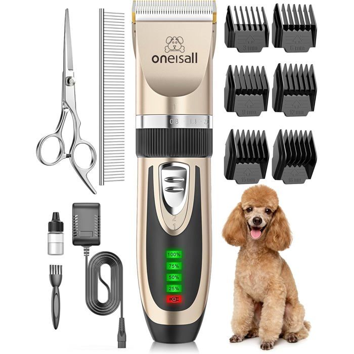Tondeuse pour animaux sans fil - EVERWOL - Sans fil - Ultra silencieux - Faible vibration