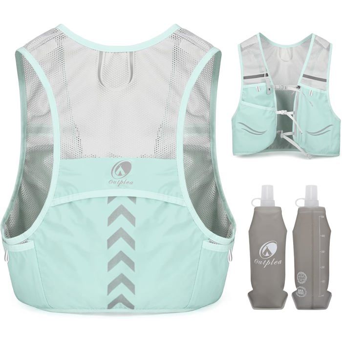 Gilet de trail hydratation - Unbrand - Ultra léger 0 17 kg - 2 bouteilles 500 ml incluses - Réglable 90-125 cm