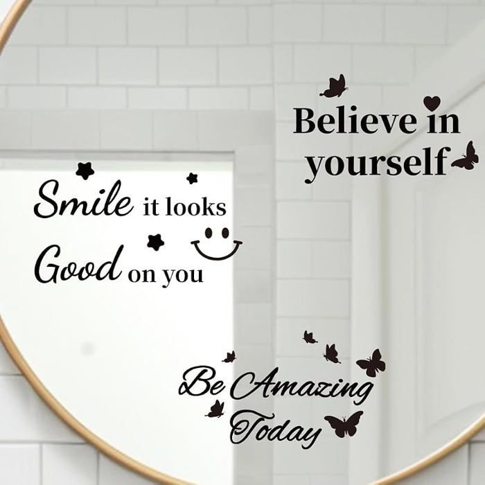4 Styles Citation positive Miroir Décalcomanies Be Amazing Today Miroir Autocollant Dictons Chaleureux Stickers Muraux STICKERS