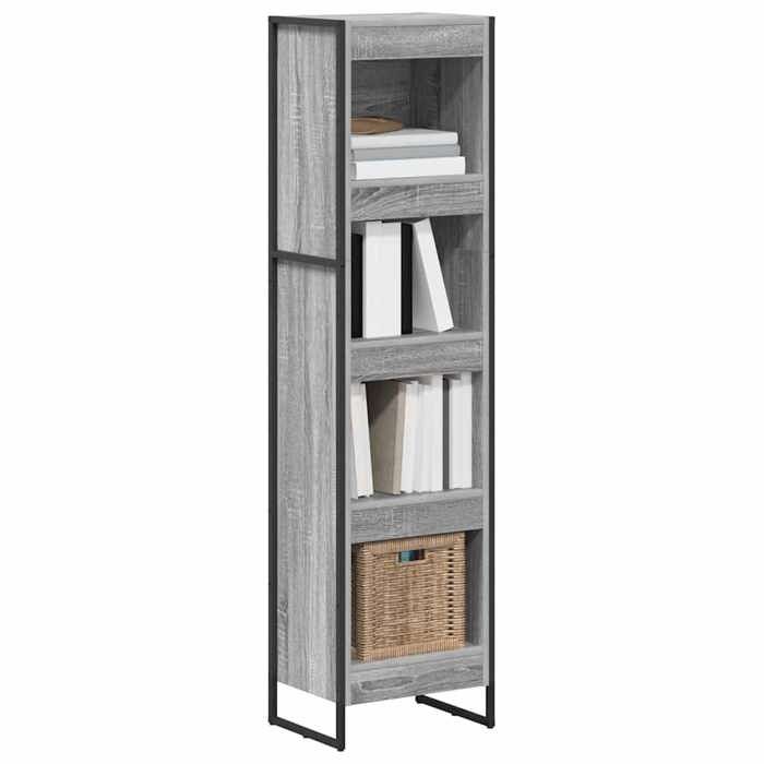Étagère pour livres - Gris - Bibliothèque moderne - Gris Sonoma 80x30x155 cm - bois dingénierie B3386