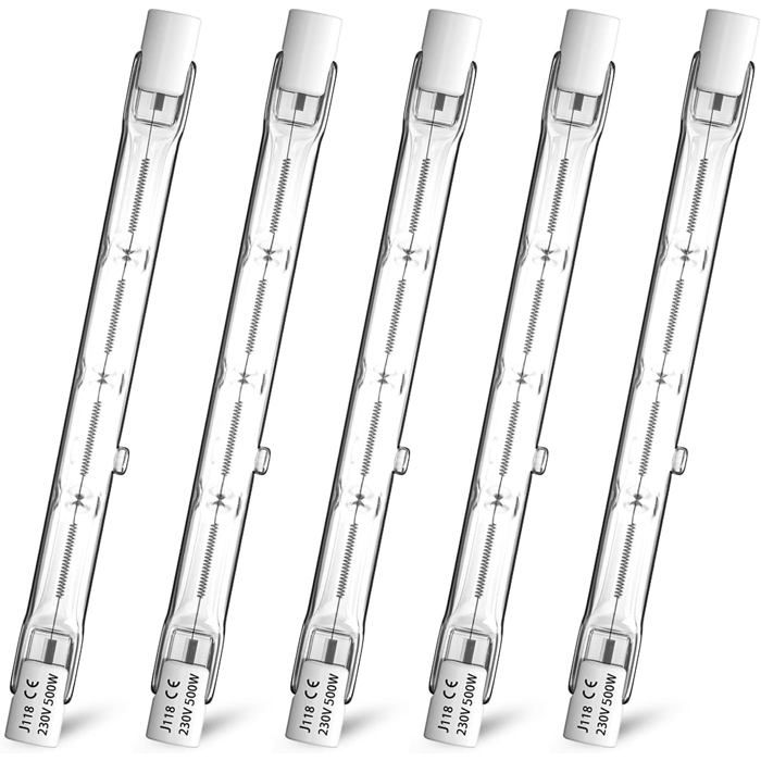 Ampoule Halogène R7s 118mm 500W Blanc Chaud Dimmable Double Extrémité pour Projecteur et Plafonnier MASQUE - MOUFLE - CHAUSSONS CH