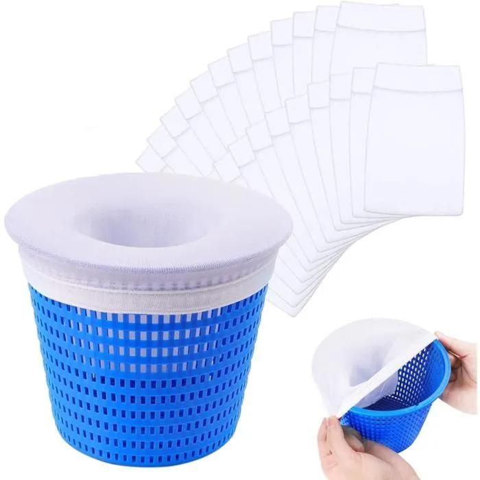 Chaussettes décumoire de piscine paquet de 20 filet filtrant décumoire réutilisable