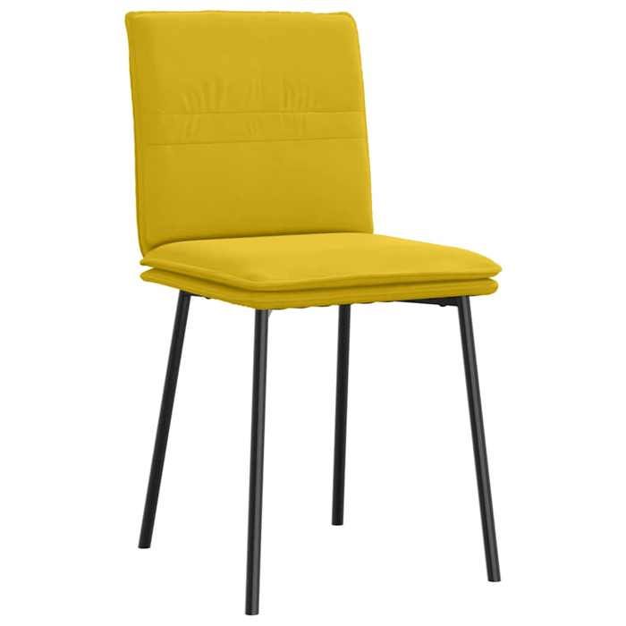 Chaises à manger - vidaXL - Lot de 4 - jaune - velours - 45x54x83 cm - Avec dossier - Charge maximale 110 kg 23304
