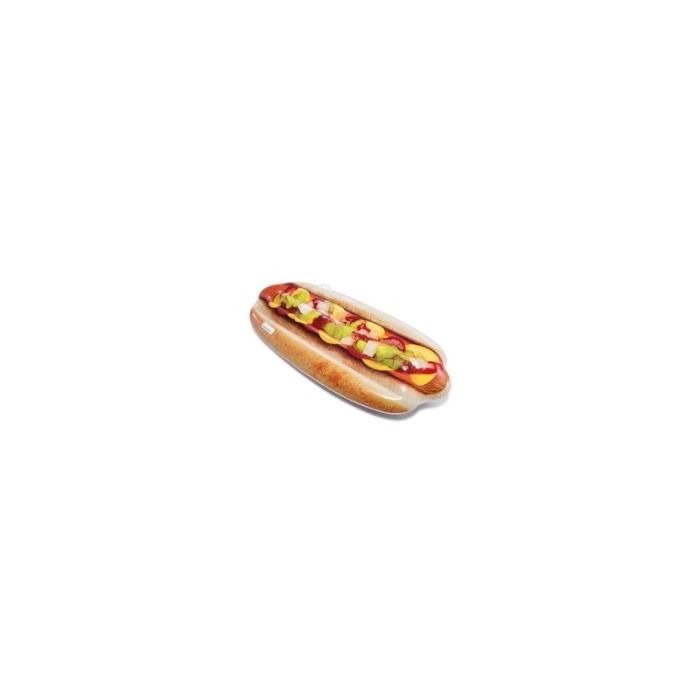 Intex Matelas Hot Dog Gonflable – 180 X 89 Cm, Design Réaliste Avec 6 Poignées, Flotteur Fun Pour Piscine, Plage Et Vacances D’Été
