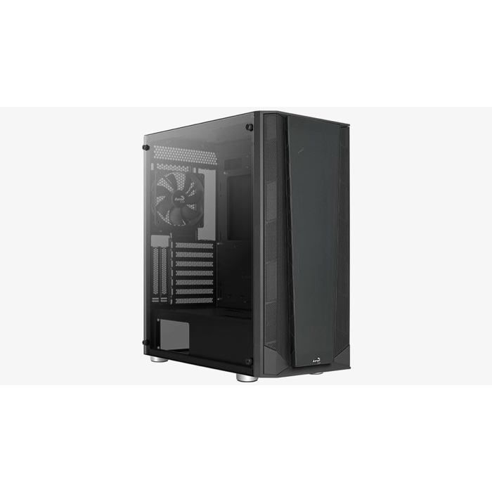 Boîtier PC Moyen Tour ATX - Aerocool - Prism v1 - Panneaux vitrés - Couleur noire - Taille unique