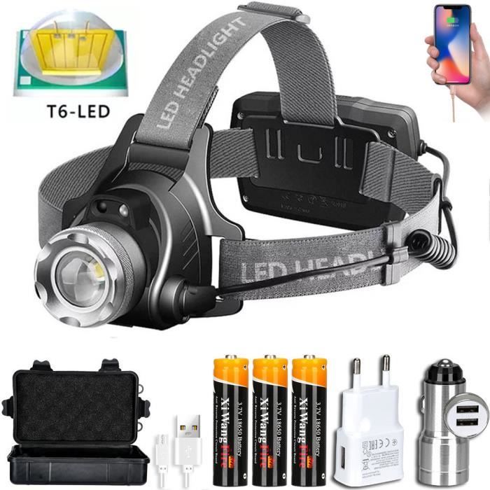 RECHARGEABLE 2500000LM LED Lampe Frontale Tactique Ultra Puissante