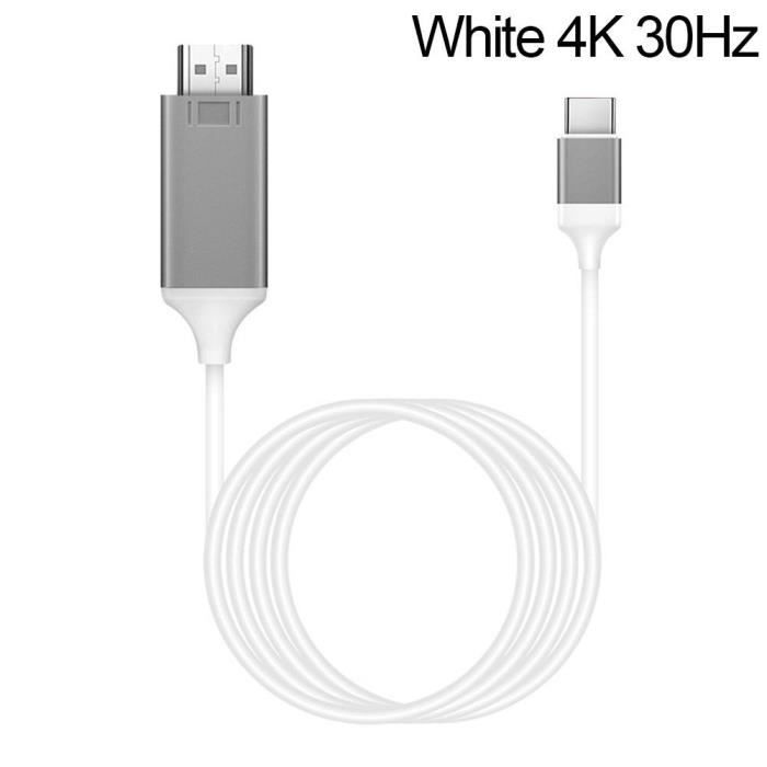 TYPE-C-HDMI - Adaptateur USB Type C Vers HDMI Blanc 