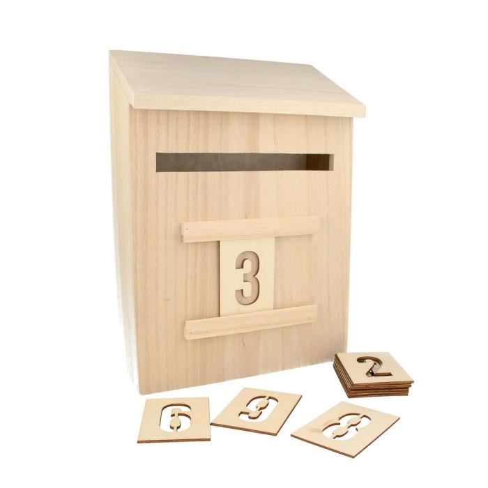 Boîte aux lettres en bois 28 cm à décorer