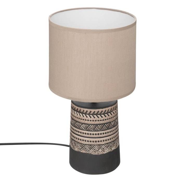 Lampe Lee en coton H34cm - Marron - Atmosphera createur dinterieur