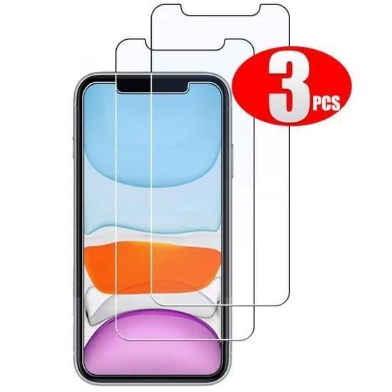 Pack 3 Verre Trempé iPhone XR,iPhone 11, Film Protection écran Anti Rayures  et Bulle d'air Ultra Résistant Transparent 9H - Cdiscount Téléphonie