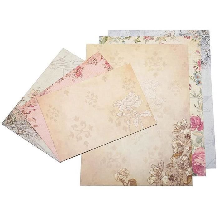 20 Papier A Lettre A5 Avec 10 Enveloppe Vintage 16,2×11cm, L