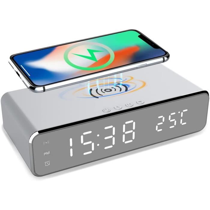Réveil Intelligent Avec Haut-parleur Bluetooth 5.4, écran Tactile, Lumière RVB Et Recharge Sans Fil - Hub Maison Connecté
