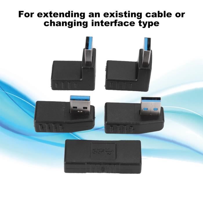 Disque Dur Haut Bas Gauche Droite 3 0 Connecteur Adaptateur Male A Femelle Rallonge Cable A 90 Degres Usb Noir Prix Pas Cher Cdiscount