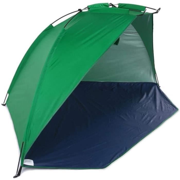 Tente de plage pop-up familiale abri solaire extérieur portable UPF50 + avec sac de transport pour camping, pêche, jardin, parcs et pique-niques (gris, 2 x 2,1 m