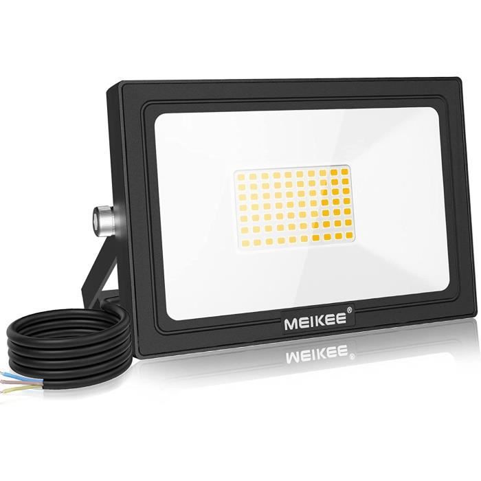 Lampe de Sécurité 60W, 5200LM, Spot LED Extérieur Blanc Chaud 2700K ...