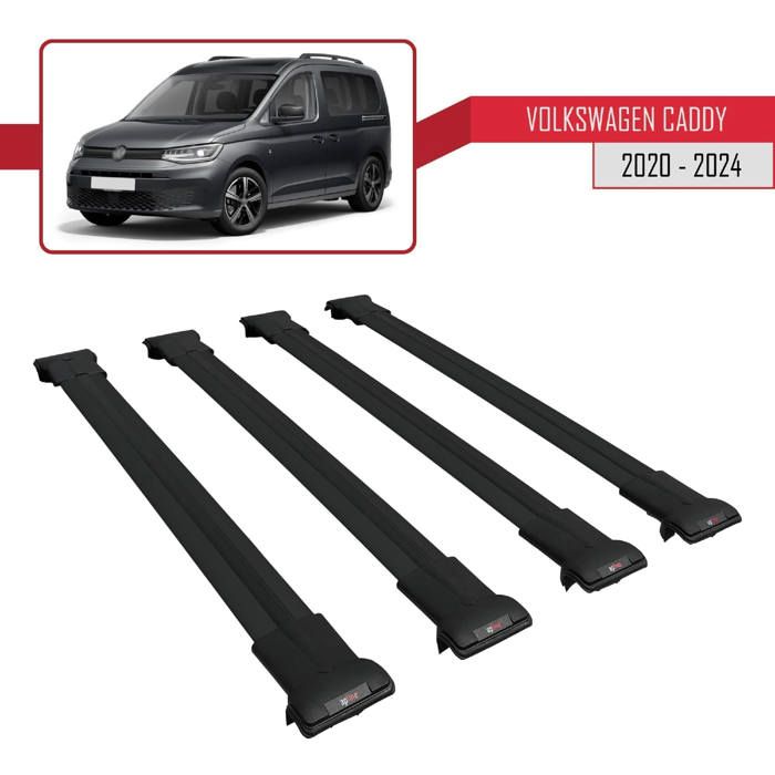 Pour Volkswagen Caddy 2003-2010 Barres de Toit FLY Modèle Railing Porte- Bagages de voiture 4 BARRAS - Noir - Auto