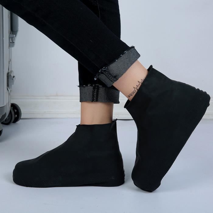 Longue noire - M 35-40 - Couvre-chaussures en silicone imperméable et  antidérapant, Protège-chaussures unisex