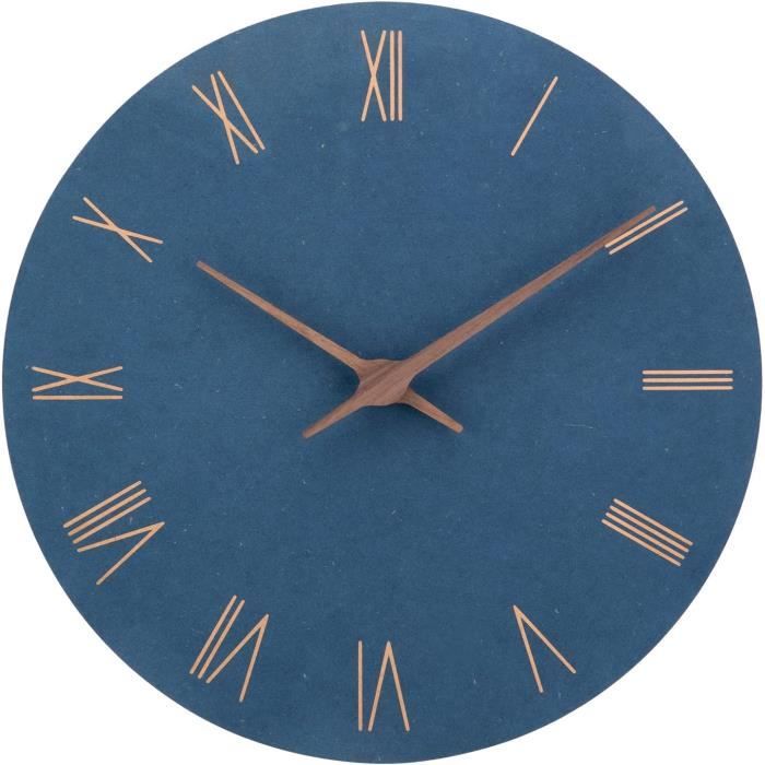 Horloge Murale Bois Silencieuse Décorative 30cm Design