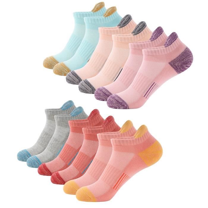 Chaussette Femme - Socquettes Sport Coton - 6 Paires Multicolores