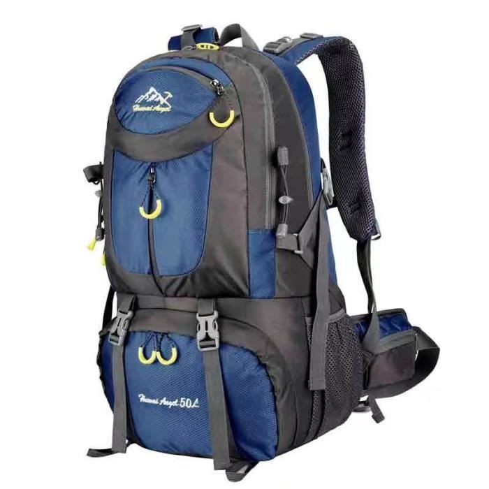 Sac à Dos Voyage 50L Sac à Dos Randonnée Imperméable Grande Capacité Sac à  Dos Ordinateur Portable Homme Femme pour Camping(Bleu) - Cdiscount Sport