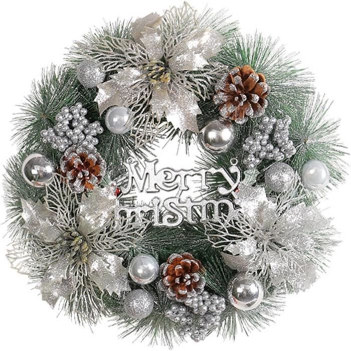 Couronne De Noël Artificielle En Forme De Larme - Décorations Pour Porte, Fenêtre, Porche - 64 X 25 Cm