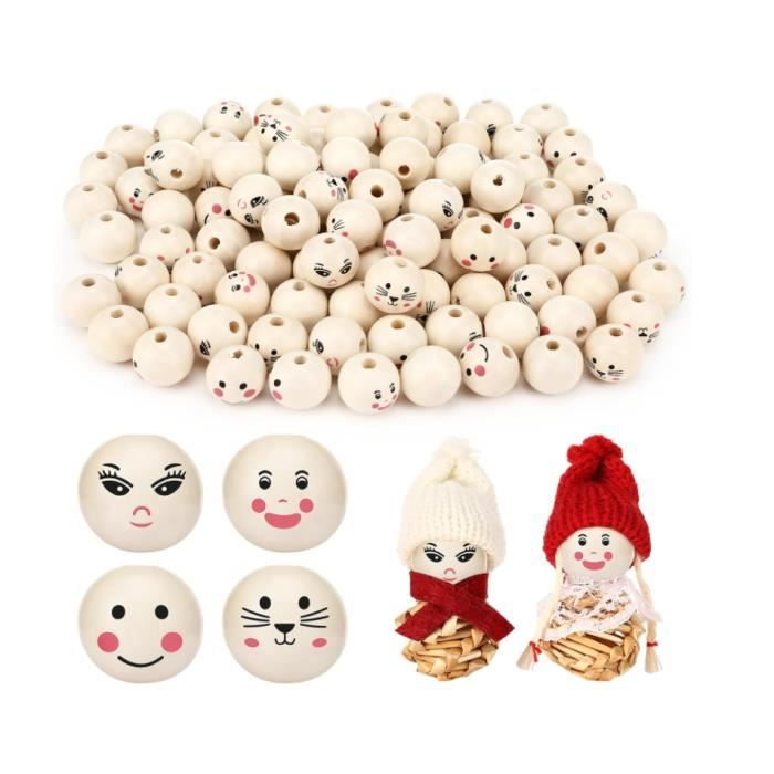 Lot de 18 Perles en bois de diamètre 14 mm, diam. de perçage 3 mm, au choix Lot de 18 Perles en bois de diamètre 14 mm, diam. de perçage 3 mm, au choix