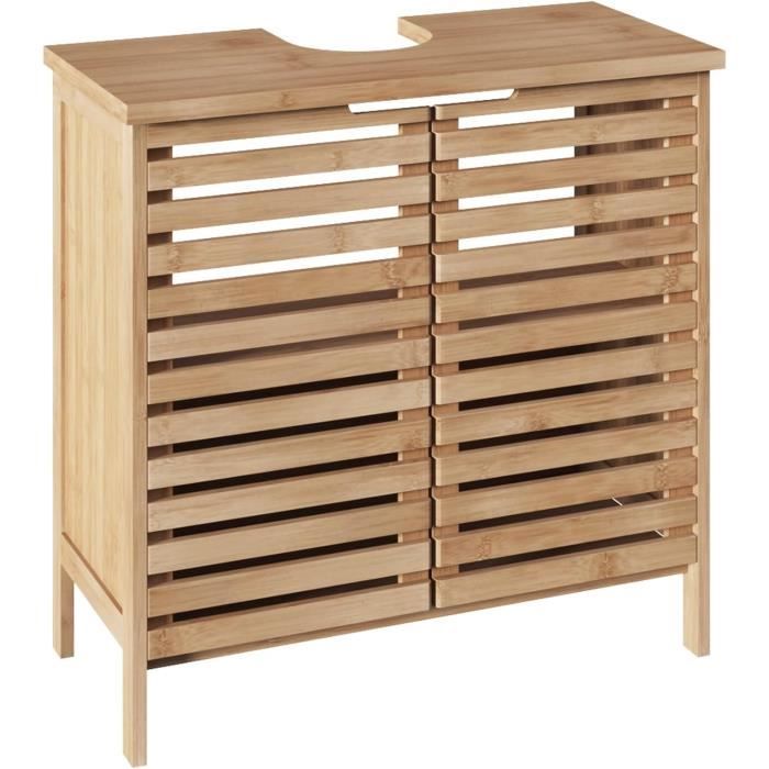 AC-Déco Opbergzuil Sicela-34 x 24 x 170 cm, bamboe, 34 x D 24 x H 170 cm