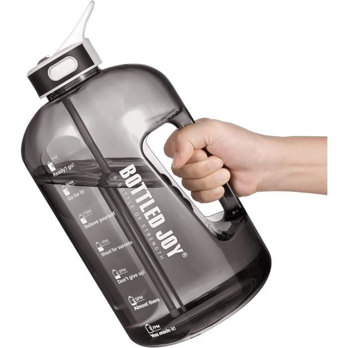 Gourde D'entraînement 1 Gallon (128 Oz) - Avec Paille, Poignée, Motivation, Sans BPA