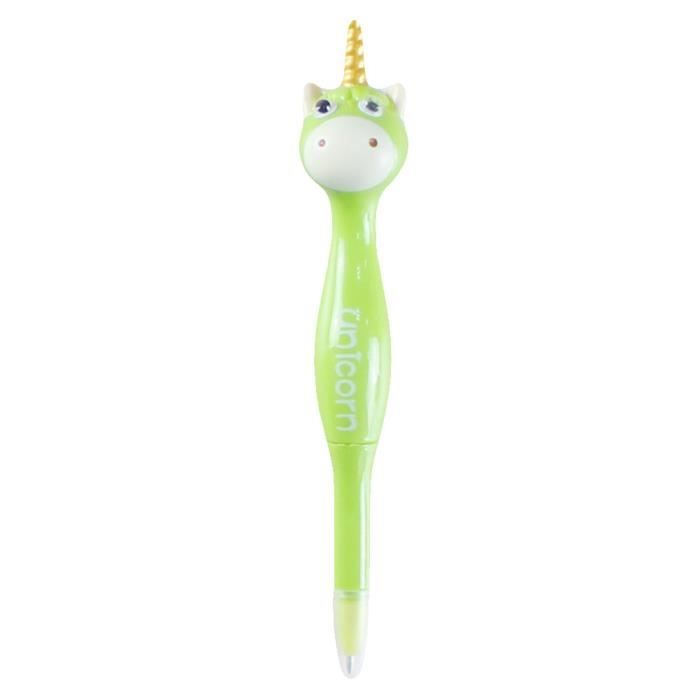Stylo à Bille De Forme Dessin Animé Unicorn Gel Animal Stylo Vert